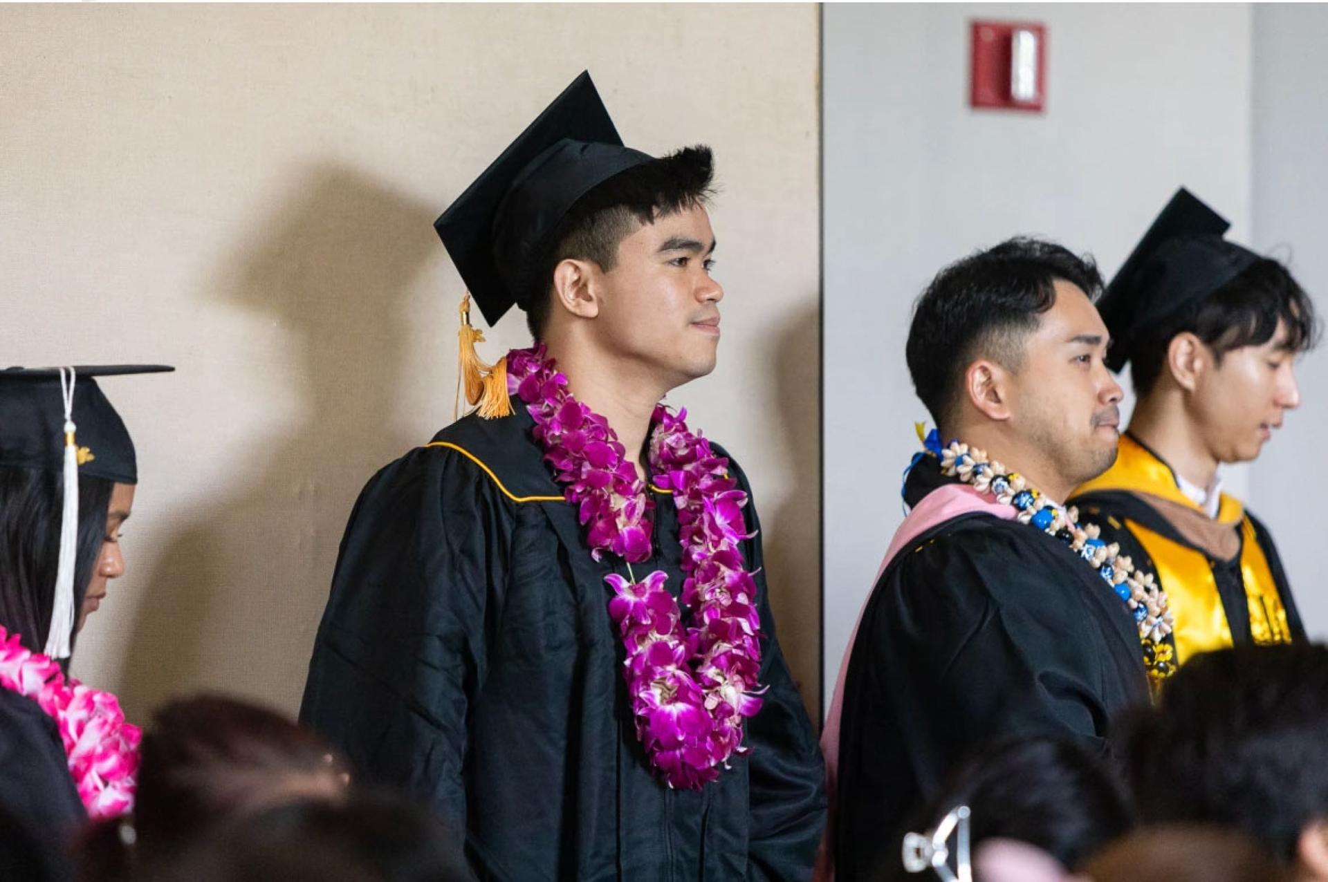 Graduates line up to receive their certificate at the Cambodian Cultural graduation ceremony at CSULB on May 21, 2023. 