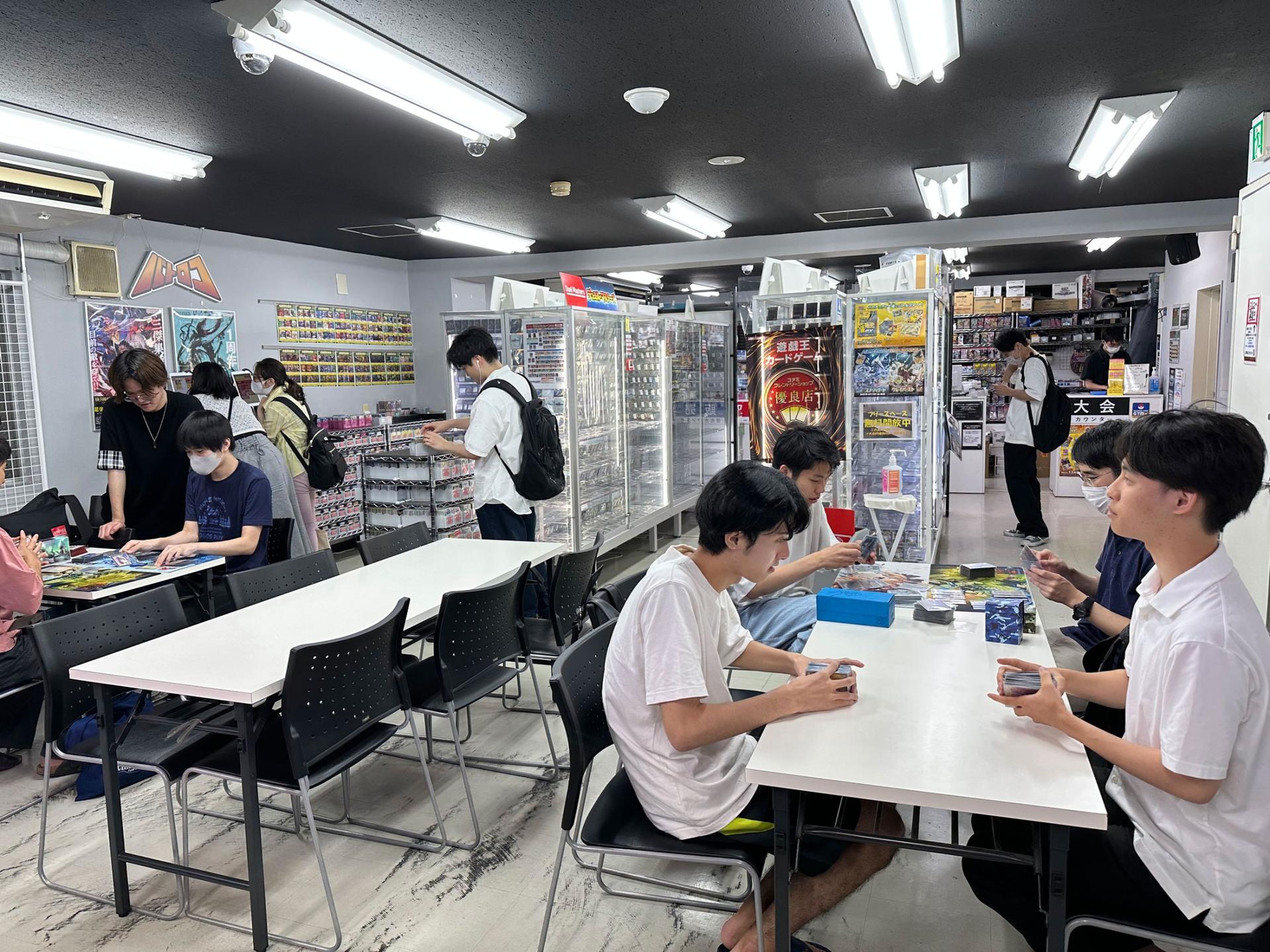 Players gather to "battle" at a card shop in Shibuya, Tokyo.