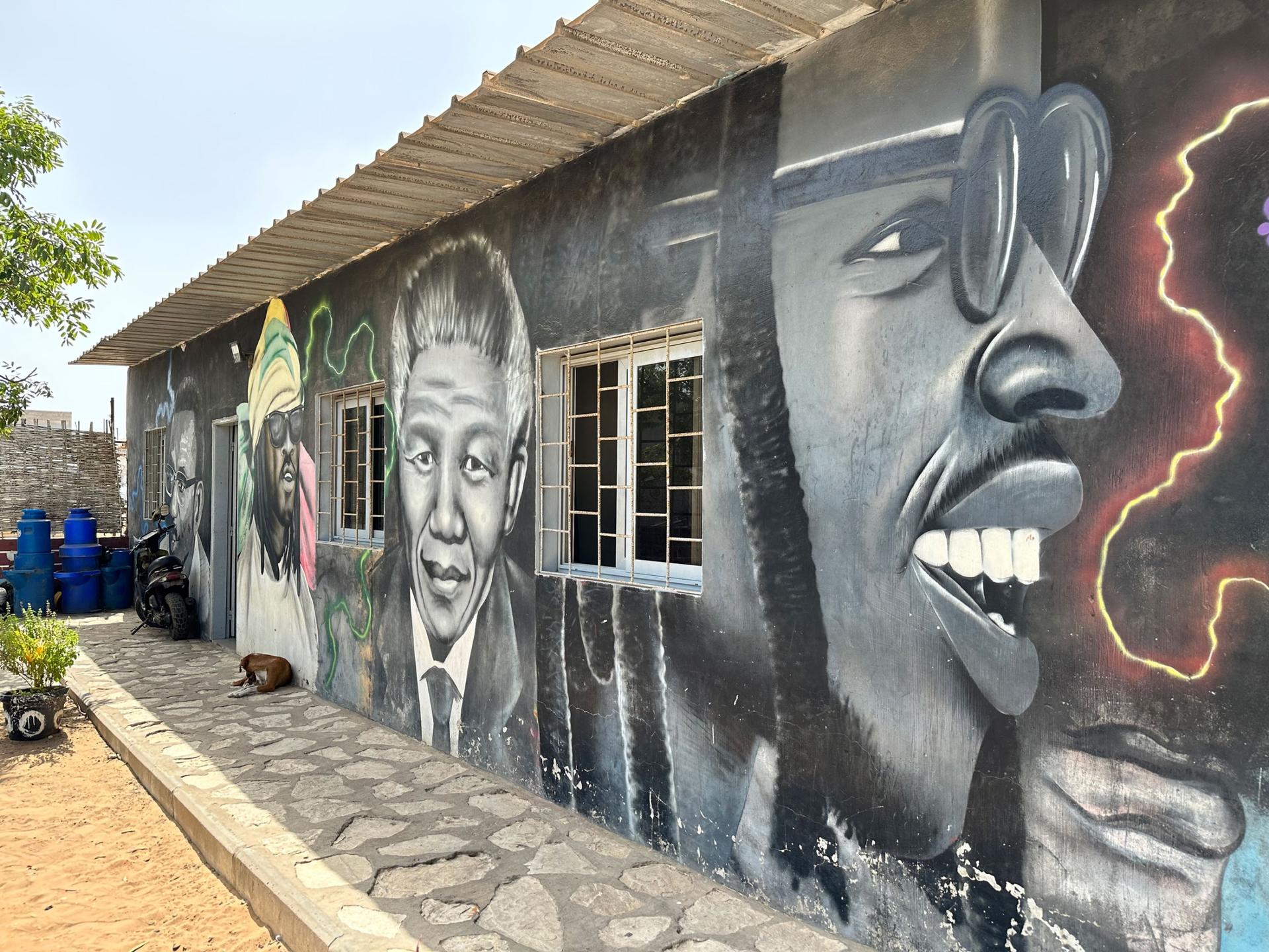 Mural at the organization G-Hip Hop, a community center and educational organization co-founded by Paco. 