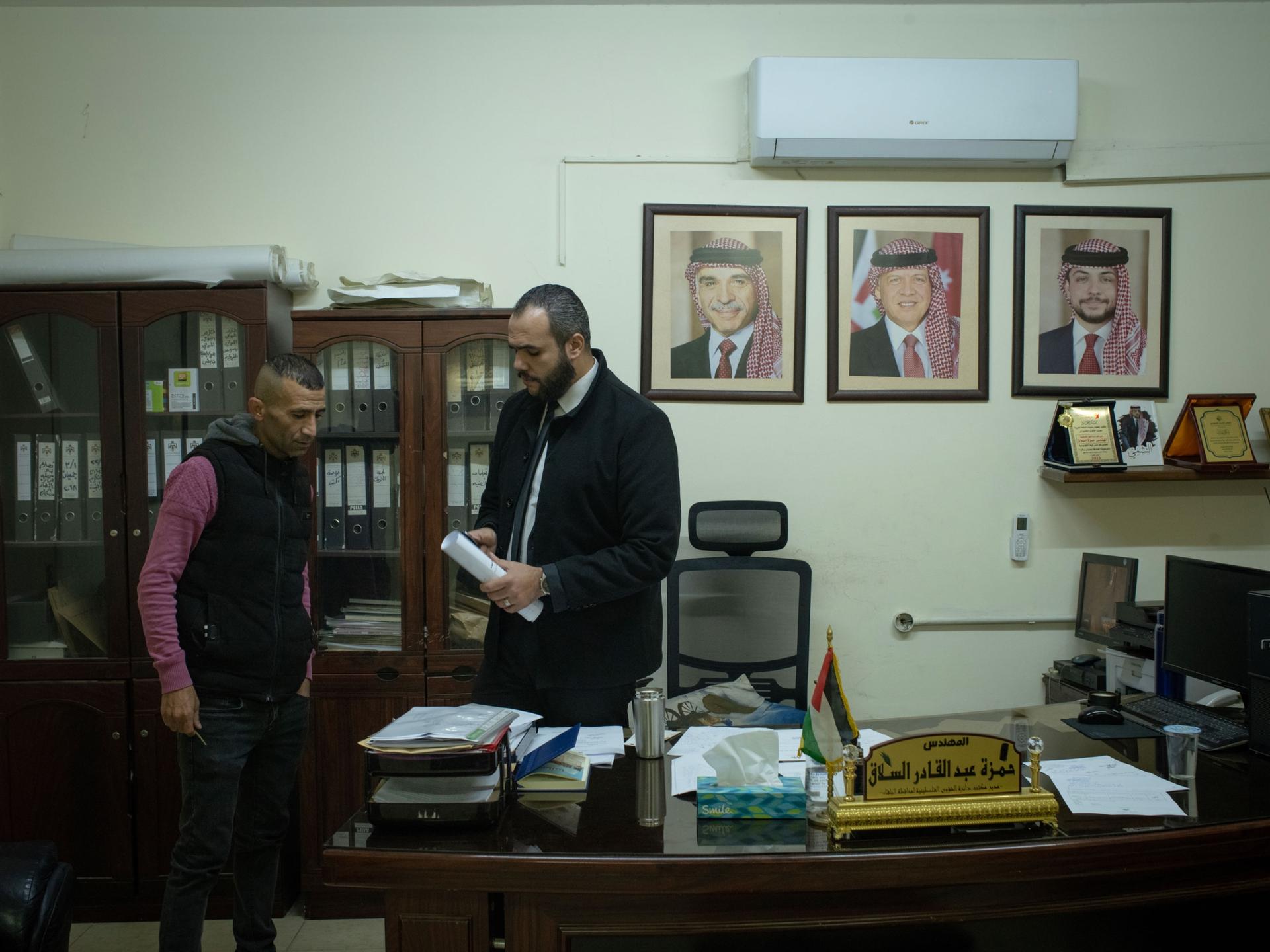 Hamzeh al-Salaq, director of the Palestinian Affairs Office at the Baqa'a refugee camp, north of the capital Amman,  Dec. 12, 2023.