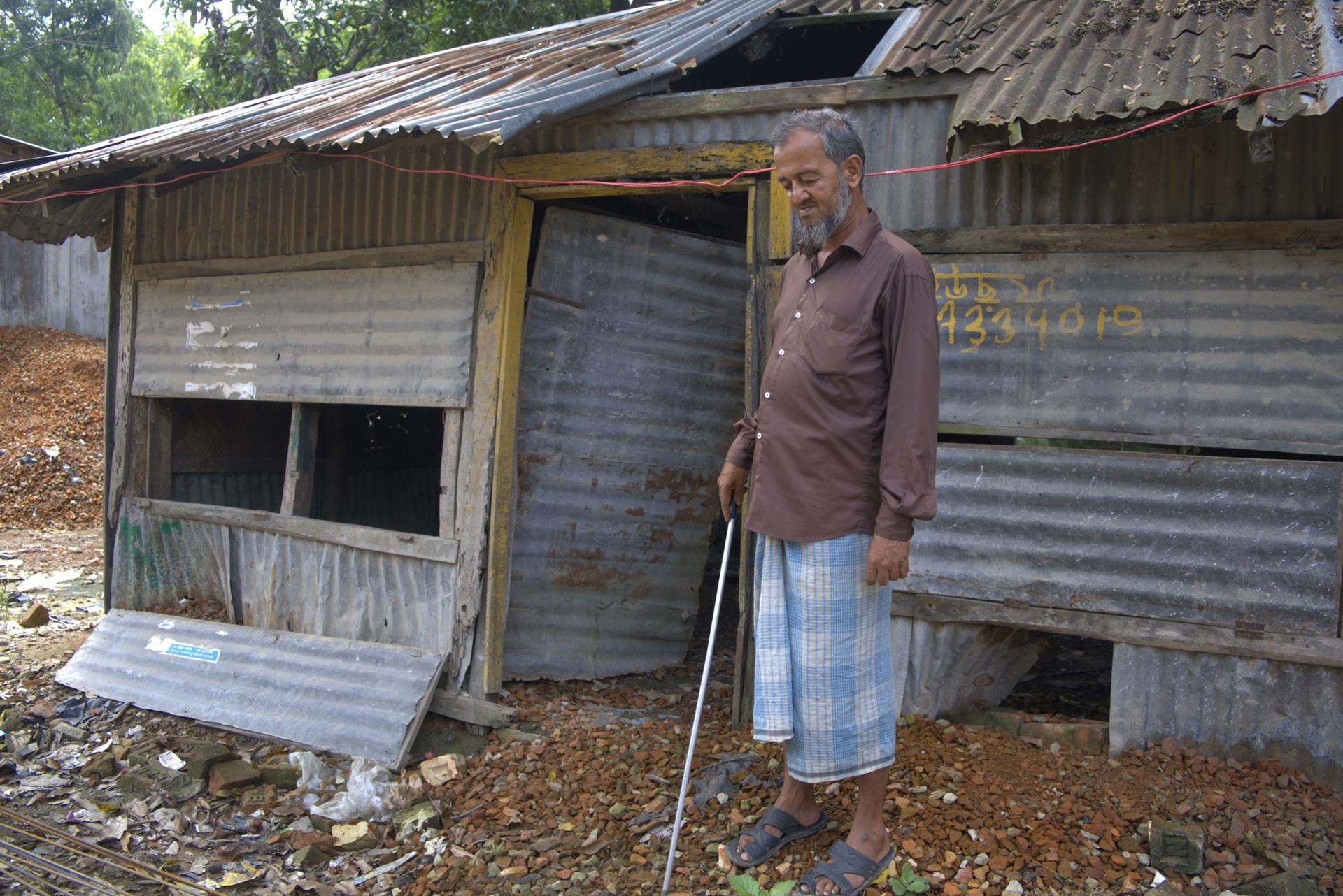 During a cyclone evacuation, Nur Nobi’s family forgot about him as they fled to a storm shelter.