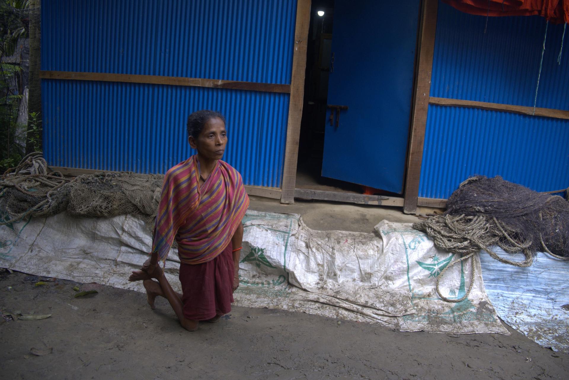 Sumi Jaladas says if her village has to escape rising water, she’s dependent on her family to bring her to safety. 