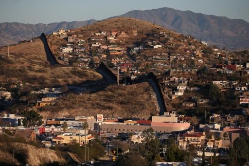 The US border with Mexico in Nogales, Arizona
