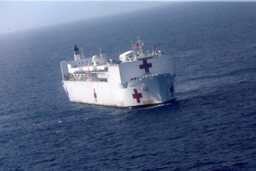 the USNS Comfort on the ocean