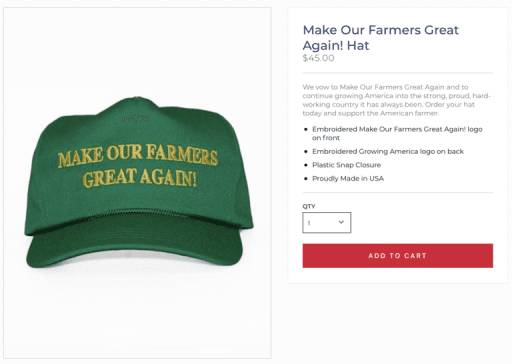 Green MAGA hat for farmers. 