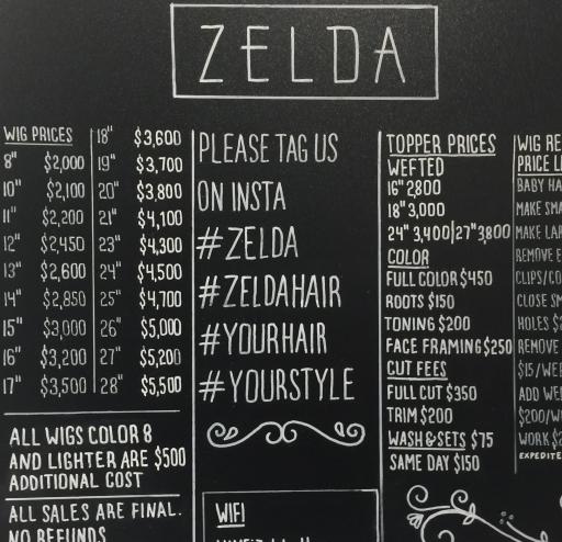 zelda black and white price board with hashtags