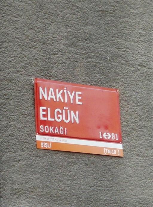 Nakiye Elgun street sign