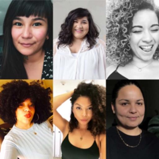 A collage of six women