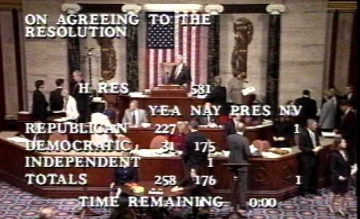 House television system screenshot of the House of Representatives