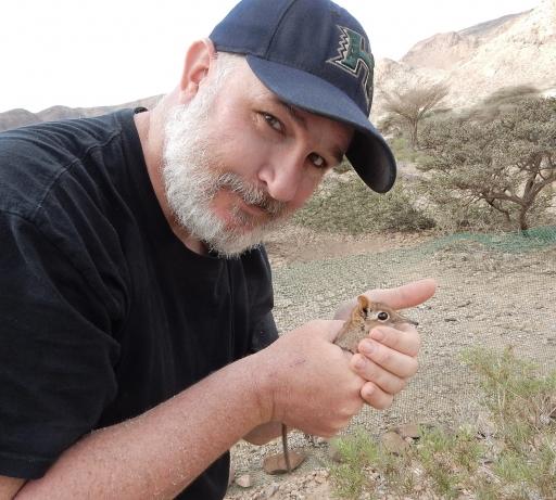 Research scientist Steven Heritage with the elusive Somali sengi in Djibouti.