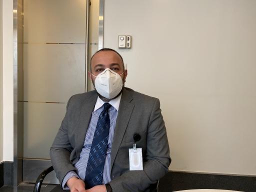 Nader Issa, chief nursing operations officer, at the Clemenceau Medical Center in Beirut, where he works. 