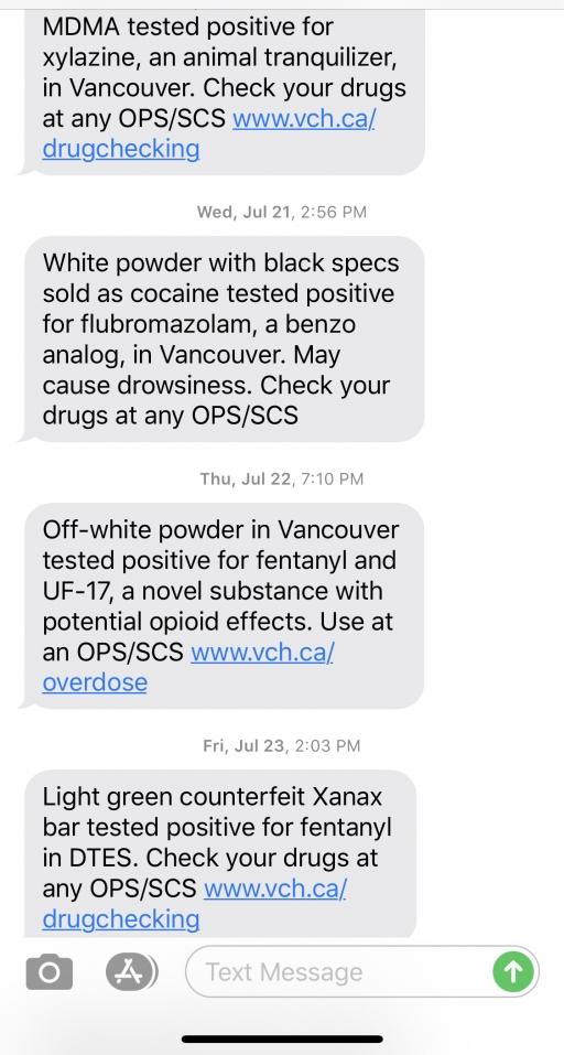 Vancouver, Canada drug alerts