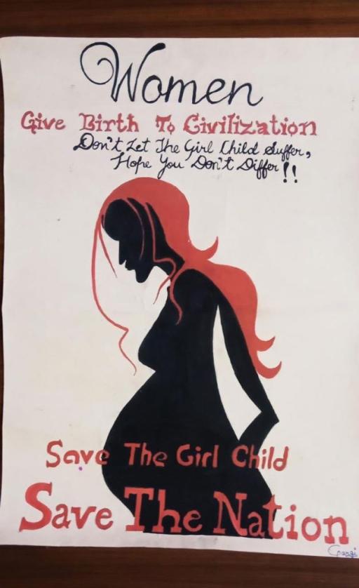 A poster supporting "Save the Girl Child" issued by the Indian government.