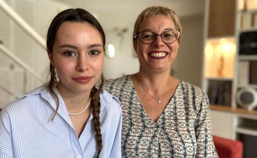 Romane Lafraise, 17, and her mother Beatrice Lafraise, at their home outside Bordeaux, France. Romane believes she was "spiked" with a drug-filled syringe at a local nightclub this spring. 