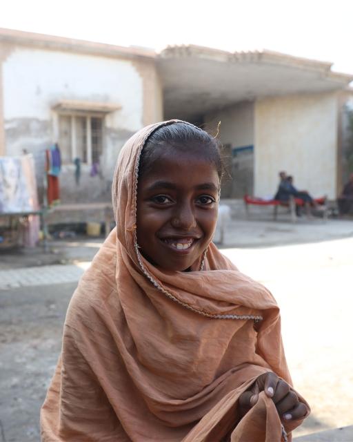 Fatima Mullah, 12, shelters with her family in a classroom just a few doors down from where she used to study as a student.