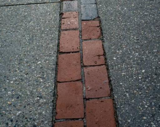 Bricks line the Freedom Trail in downtown Boston.