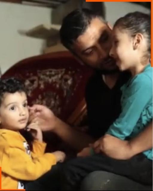 Yousef Hammash with his 5-year-old daughter Elia and his 2-year-old son Ahmad.