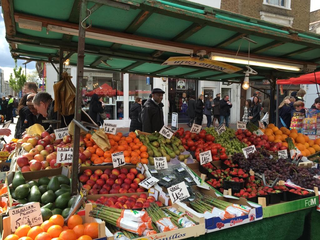 Produce at the Portobello Road market in London.