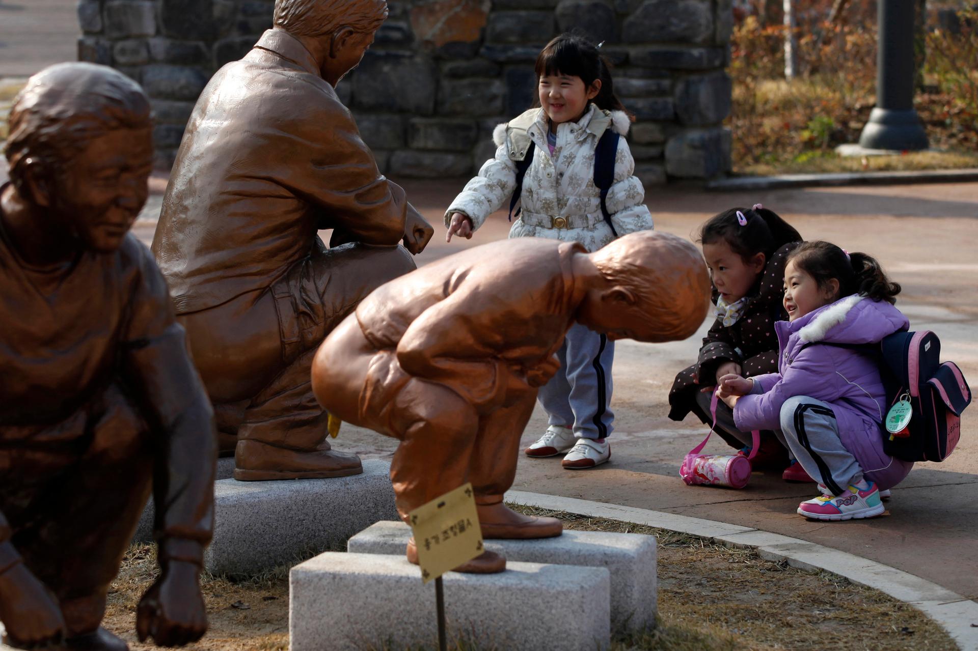 Children visit the Toilet Culture Park in Suwon, South Korea (about 29 miles south of Seoul) on November 22, 2012.