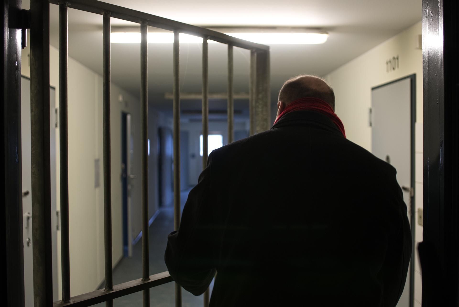 Peter Wasem, head of deportation at the Eisenhüttenstadt Refugee Center gives a tour of the prison used to hold deportees.