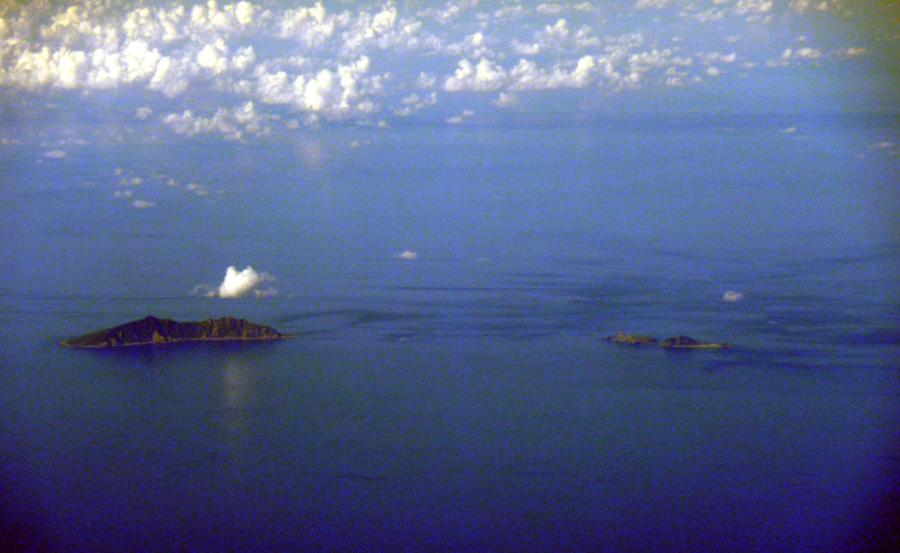 The islands known as the Senkaku in Japan and the Diaoyu in China. The small island group's ownership is disputed by the two nations.