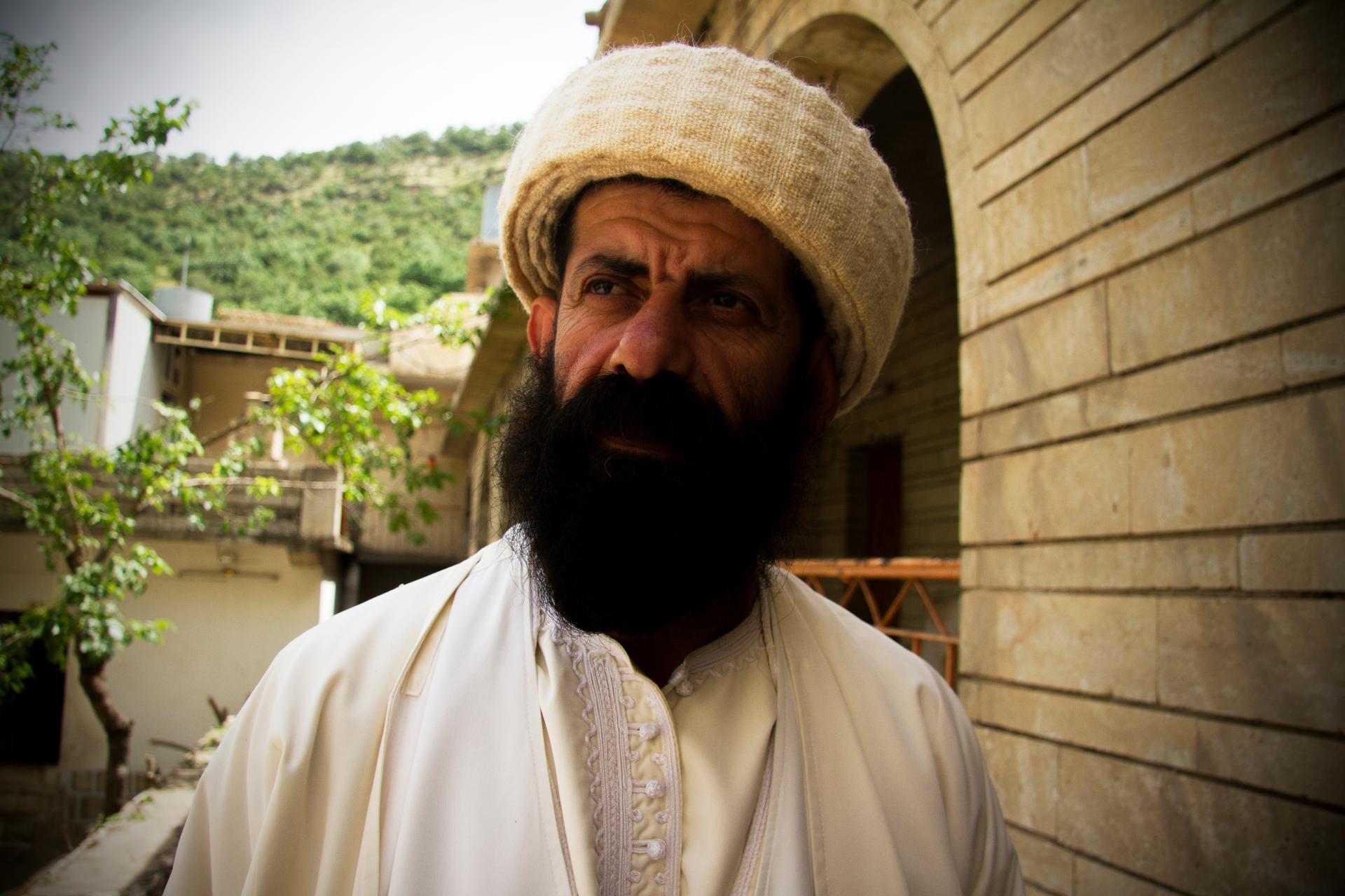 Baba Chawish, a Yezidi spiritual leader at Lalish temple, explains that before the Islamic State crisis, women who had been raped or forced to convert were traditionally cast out of Yezidi society. But now they can still be purified and baptized.