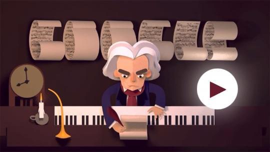 Google celebrates Beethoven's 245th year with an interactive doodle