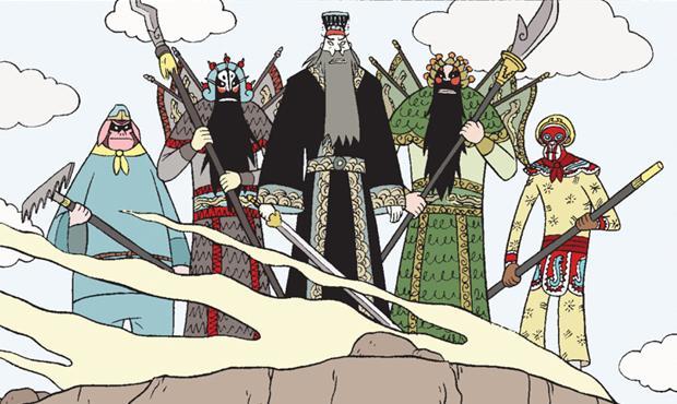 Detail of a panel from 'Boxers   Saints' by Gene Luen Yang