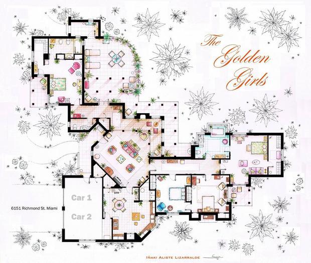 Floor plan of The Golden Girls (Iaki Aliste Lizarralde)