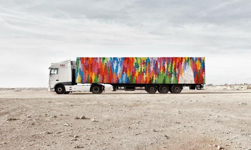 Freight truck street art by artist Suso33