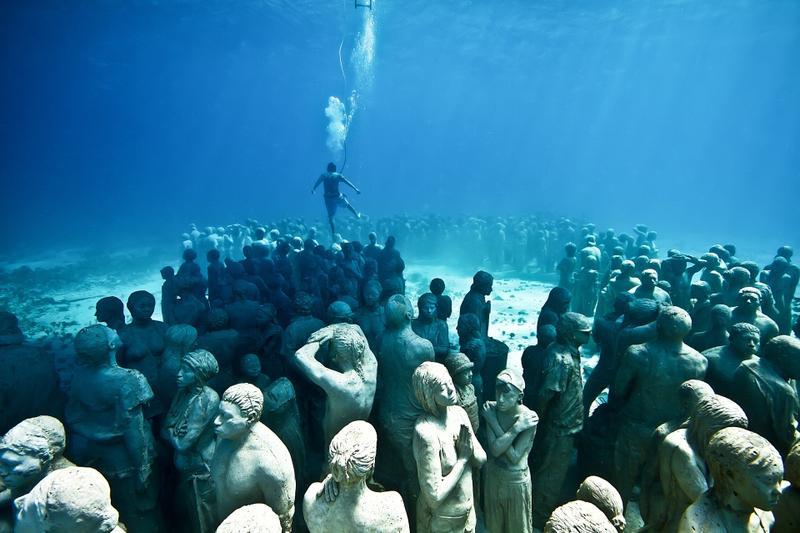 A view of 'Silent Evolution,' off the coast of Cancun and Isla Mujeres, Mexico