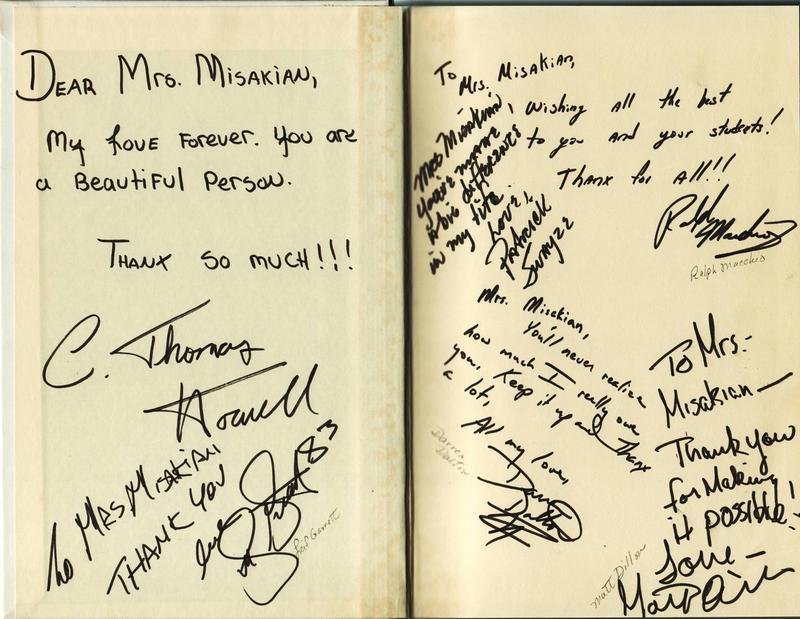 Misakian's own copy of 'The Outsiders,' with autographs from the cast of the movie